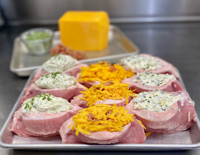 Cheddar Bacon Stuffed Pork Chop